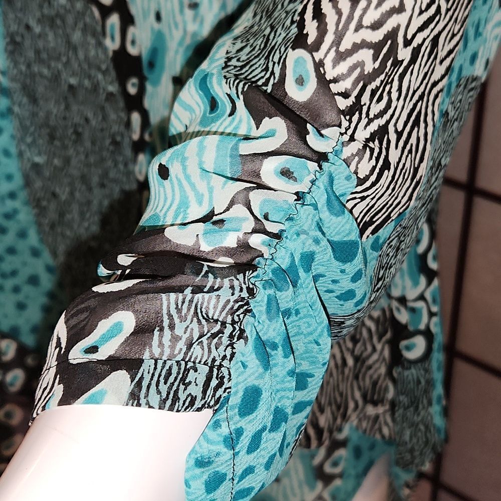 Style & Co. Sheer Layered Multi-Pattern Blouse - Picture 5 of 9